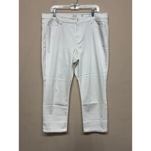 J.Jill Denim White Straight Leg Jeans Women Stretch Cropped Ankle SIZE IN MEASUR